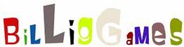 Bunte Buchstaben formen den Text "BiLLiG GaMes" auf weißem Hintergrund.