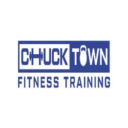 Chuck Town Fitness Training logo with dumbbell and kettlebell elements in blue text.