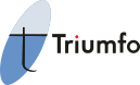 Logo of Triumfo with a stylized T and blue swoosh.