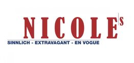 Roter Schriftzug "NICOLE's", darunter "SINNLICH - EXTRAVAGANT - EN VOGUE" in blauer Schrift.