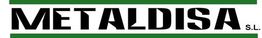 Texto del logotipo: METALDISA S.L. con bordes verdes.