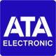 Blaues Logo mit weißem Text: "ATA ELECTRONIC".