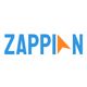 Zappian logo in blue with an orange play button as the letter "A."
