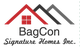 Logo of BagCon Signature Homes with house roof design and red window.