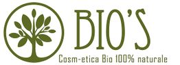 Logo con albero stilizzato e testo: "BIO'S Cosm-etica Bio 100% naturale".