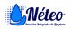Logotipo con gota de agua azul y texto: "Néteo Servicios Integrales de Limpieza".