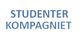 "Blåt tekstlogo med ordene 'STUDENTER KOMPAGNIET' på hvid baggrund."