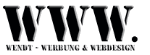 Logo mit dem Text "WWW. Wendt - Werbung & Webdesign" in schwarzer Schrift auf weißem Hintergrund.