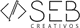 Icono con símbolo de código y texto "SEB CREATIVOS" en estilo moderno.