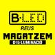 Logo amarillo: "B-LED REUS, MAGATZEM D'IL·LUMINACIÓ" en negro.