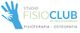Logo Studio Fisioclub: mani stilizzate blu, testo in verde e blu, “Fisioterapia - Osteopatia”.