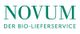 Logo: NOVUM, der Bio-Lieferservice, grüner Text auf weißem Hintergrund.