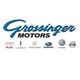 Grossinger Motors logo with various car brand logos beneath, including Audi and Mercedes-Benz.