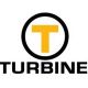 Logo mit einem gelben "T" in einem schwarzen Kreis und dem Text "Turbine" darunter.