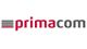 Logo des Unternehmens "Primacom" in roten und grauen Buchstaben mit horizontalen Streifen links.