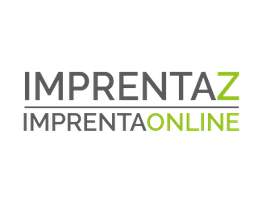 "Logotipo de Imprentaz con texto: 'IMPRENTAZ IMPRENTAONLINE' en gris y verde."