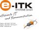Logo der e-ITK Systeme GmbH mit Slogan "effiziente IT und Kommunikation" und Kontaktdaten.