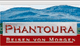 Logo von Phantoura mit dem Slogan "Reisen von Morgen" vor blauer Bergkulisse.