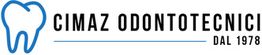 Logo Cimaz Odontotecnici, con un dente stilizzato in blu, dal 1978.