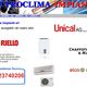 Sito Elettroclima Impianti con loghi di varie marche di climatizzazione e contatto assistenza.