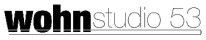 Schwarz-weißes Logo mit der Aufschrift "wohnstudio 53".
