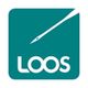 Grünes Logo mit einer Nadel und dem Wort "LOOS" in weißen Buchstaben.