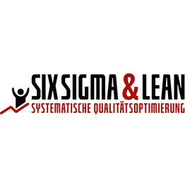 Logo mit Text "Six Sigma & Lean - Systematische Qualitätsoptimierung". Links eine Figur auf Linie.