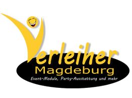 Logo von Verleiher Magdeburg mit Slogan: Event-Module, Party-Ausstattung und mehr.