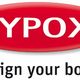 Rotes HYPOXI-Logo mit dem Slogan "design your body" darunter in schwarzer Schrift.