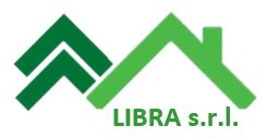 Logo con frecce verdi e nome "LIBRA s.r.l." in verde.