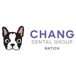 Cartoon Boston Terrier logo with "Chang Dental Group, Natick" text.