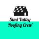 Logo of Simi Valley Roofing Crew with a black house on a teal and white background.