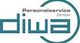 Logo von diwa Personalservice GmbH, stilisierter Text in Blau mit einem Kreis um das "a".