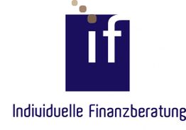 Logo mit den Buchstaben "if" und Text "Individuelle Finanzberatung" auf blauem Hintergrund.