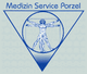 Logo mit Vitruvianischem Menschen und Text "Medizin Service Porzel".