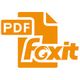 Orange Foxit PDF logo with stylized document and text.