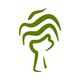Grünes, stilisiertes Baum-Logo auf weißem Hintergrund.