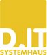 Gelbes Logo mit der Aufschrift „D.IT Systemhaus“ in weißer Schrift.