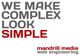 Textbild: "WE MAKE COMPLEX LOOK SIMPLE" und "mandrill media web engineering".