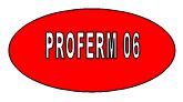Ellipsis rouge avec "PROFERM 06" en lettres blanches.