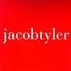 Red background with "jacobtyler" in white lowercase text.