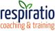 Logo mit Schriftzug "respiratio coaching & training", stilisierte grüne Blätter über dem "i".