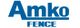 "Amko Fence logo in blue text on a white background."