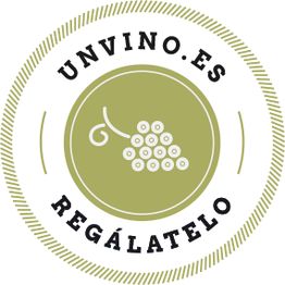 Logo con una imagen de uvas y texto "UNVINO.ES" y "REGÁLATELO" en un diseño circular.