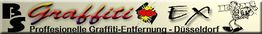 BS Graffiti EX Logo, professionelle Graffiti-Entfernung in Düsseldorf, mit Graffiti-Grafik.