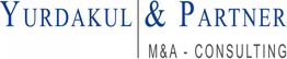 Logo von Yurdakul & Partner, M&A-Consulting, blauer Text auf weißem Hintergrund.
