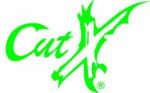 Grünes Logo mit stilisiertem Drachen und Schriftzug "Cut X".