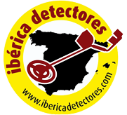 Logotipo de Ibérica Detectores con mapa de España y detector.