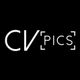 Schwarzes Logo mit weißem Text "CV PICS" und eckigen Klammern um "PICS".