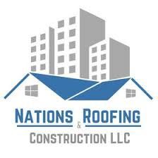 Logo of Nations Roofing & Construction LLC with building and roof imagery.